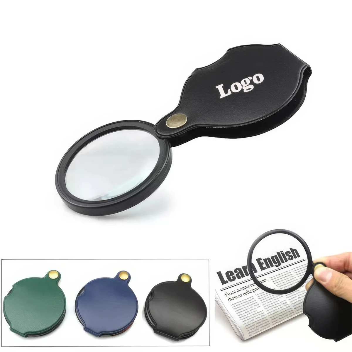 Mini Folding Magnify Glass, custom ruler with logo imprint 1