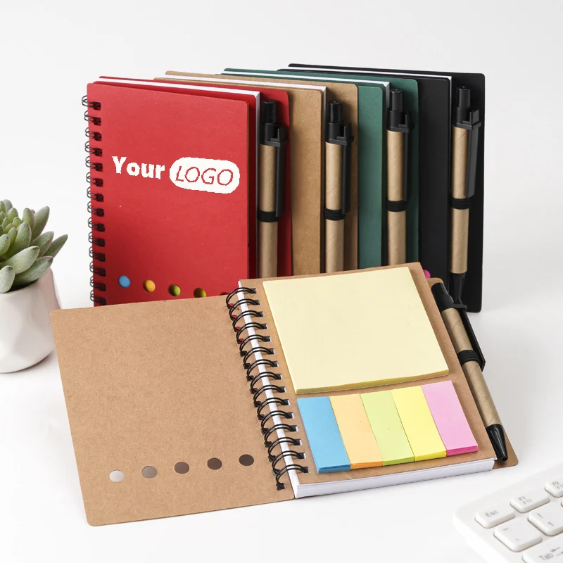 Spiral Notepad with Pen Memo Sticky Notes Custom Notebook and Pen Set 1