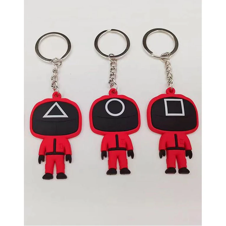 Masked Squid Game Man 3D Figural Keychain For Student 1