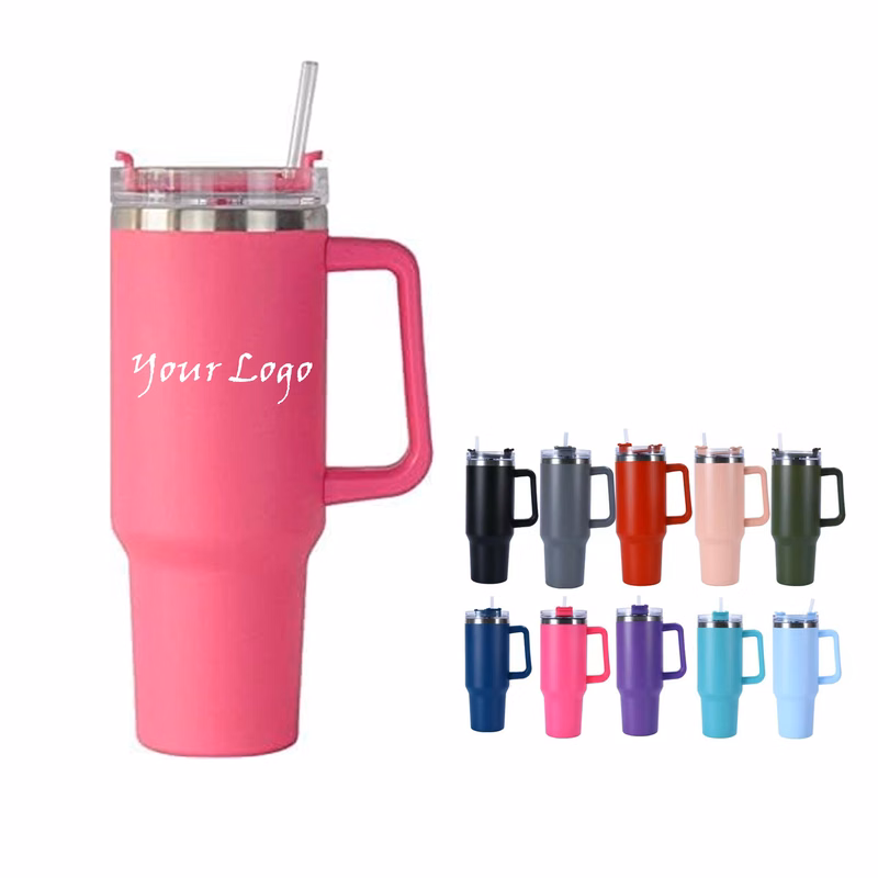 40 oz Insulated Water Bottle With Straw flip