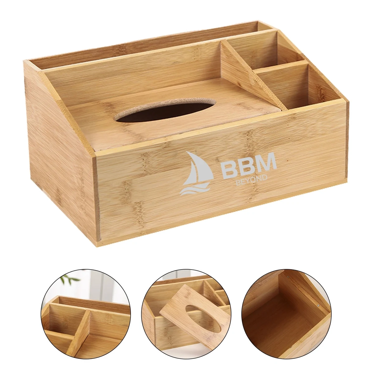 Bamboo and Wood Tissue Box 1