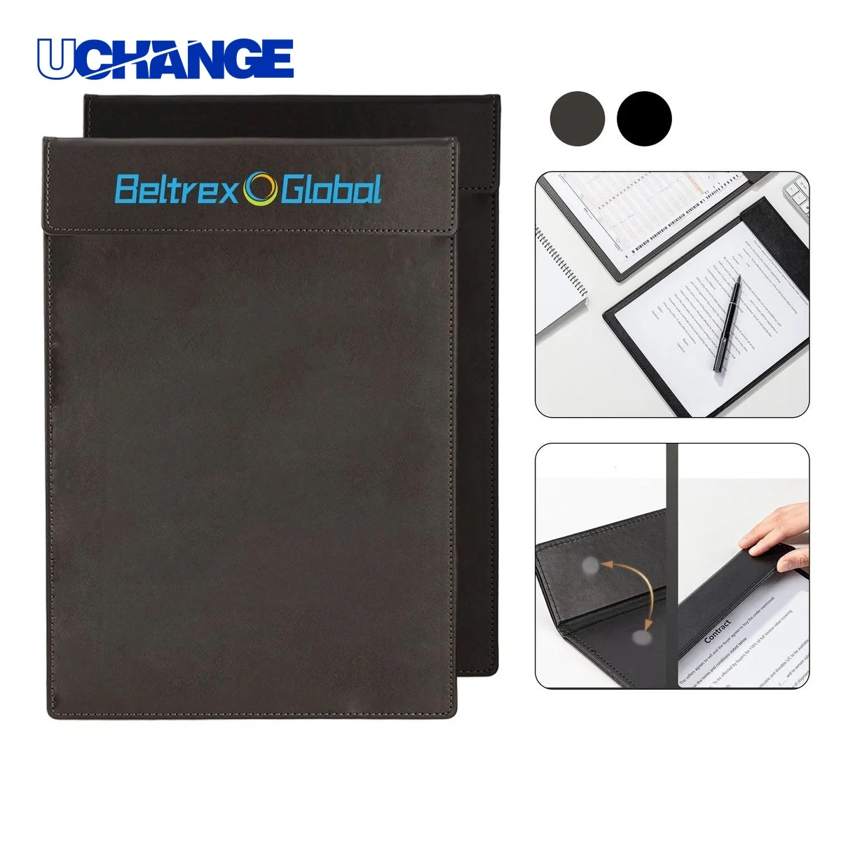 PU Leather A4 Clipboard Board with Magnetic Lock 1