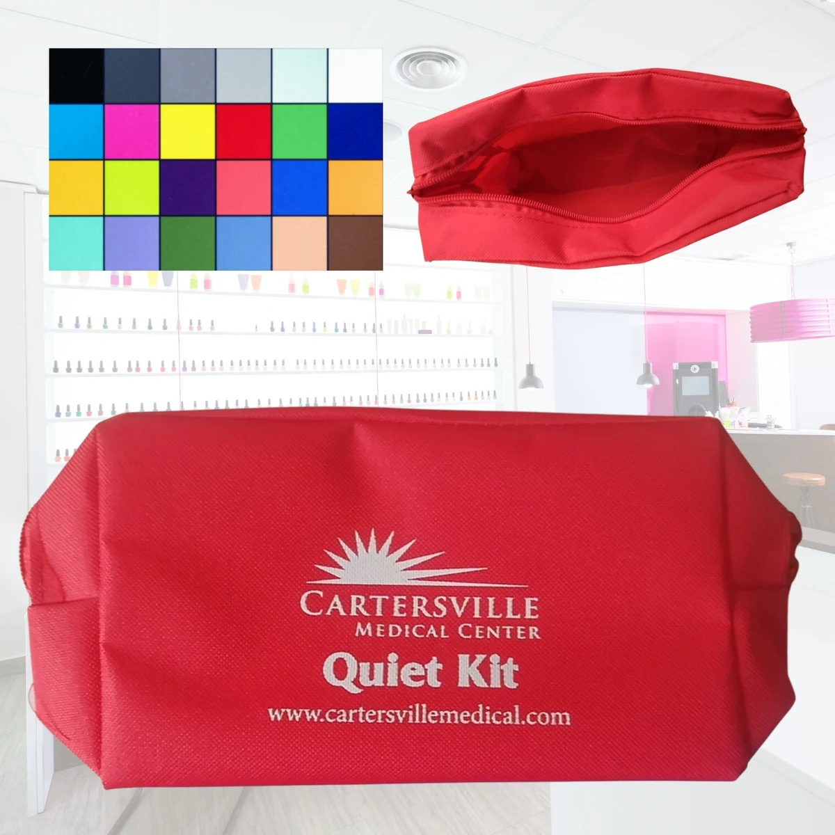 Oxford Vivid Toiletry Bag -8" x 4.5 x 2.5" 1