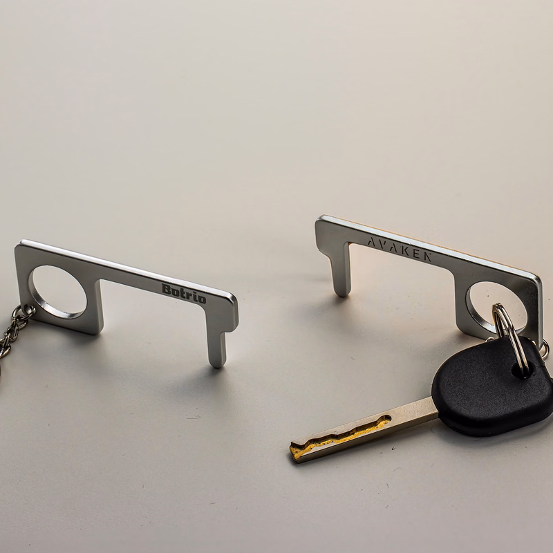 No Touch Thingamajig Keyring: Aluminum