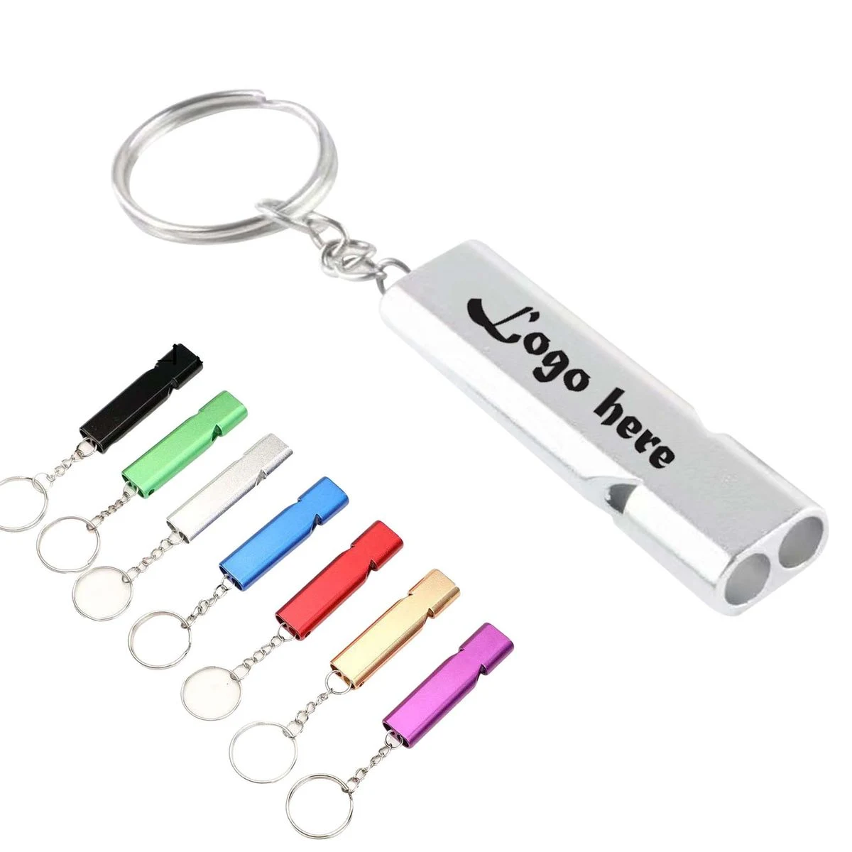 Multi-Color Metal Survival Whistle Keychain For Outdoor 1