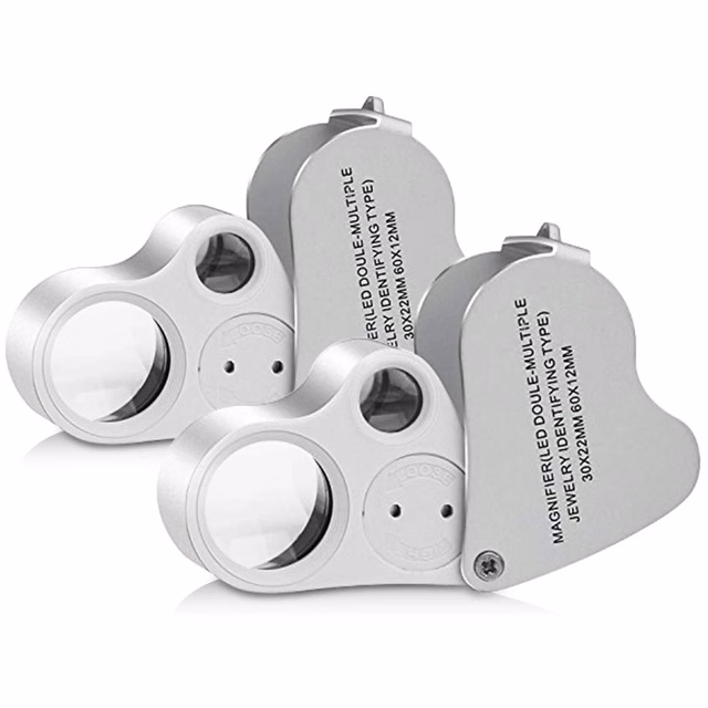30X and 60X Illuminated Jewelry LED Eye Loupe Magnifier