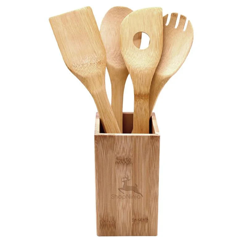 5 Piece Bamboo Kitchen Tool Set 1