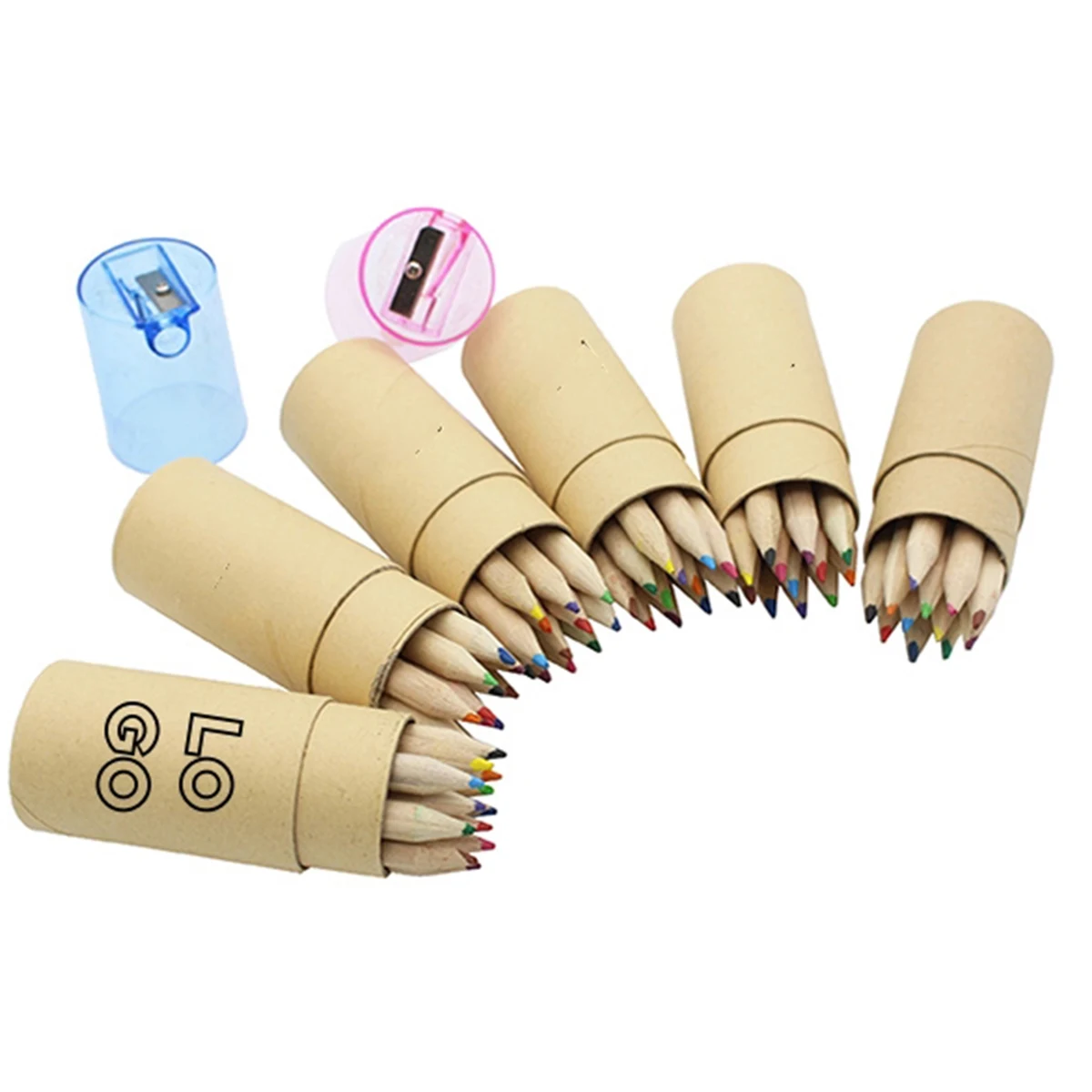 Pencil Set With Sharpener 12 Colors 1