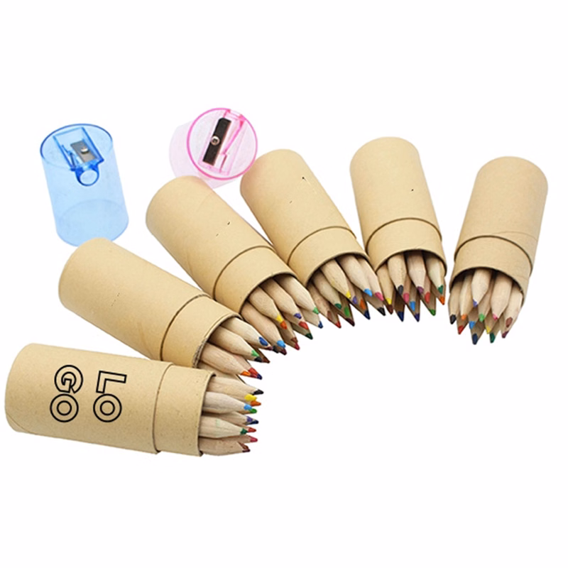 Pencil Set With Sharpener 12 Colors
