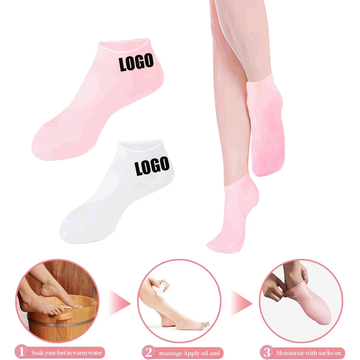 Silicone Socks for Women/Moisturizing Foot Socks/Women's Spa Pedicure Socks 1