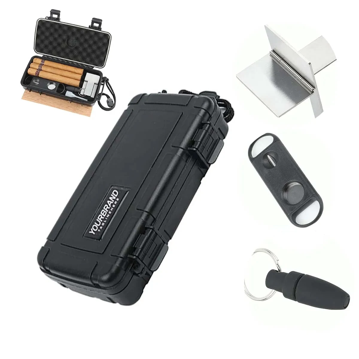 Portable Crushproof Airtight Travel Cigar Humidor Case 1