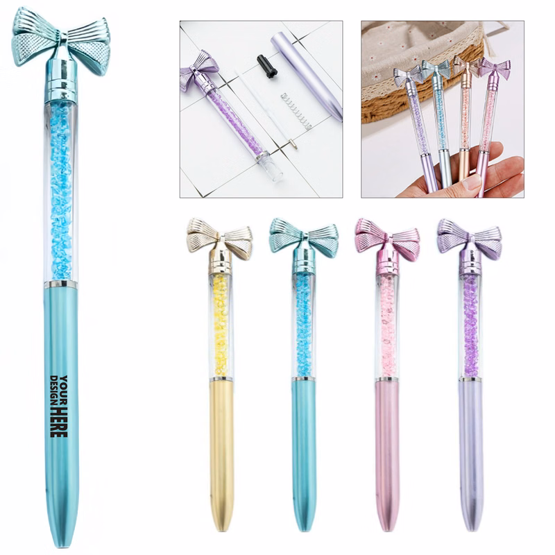 Twist-Action Ballpoint Pen with Bow Design