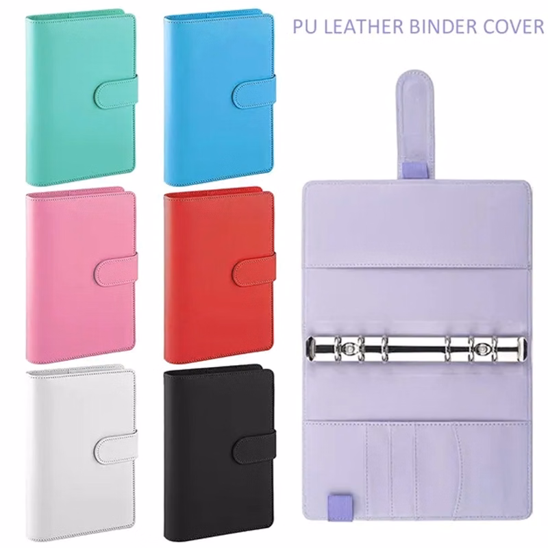 A6 Pu Leather Notebook 6 Round Ring Binder Cover