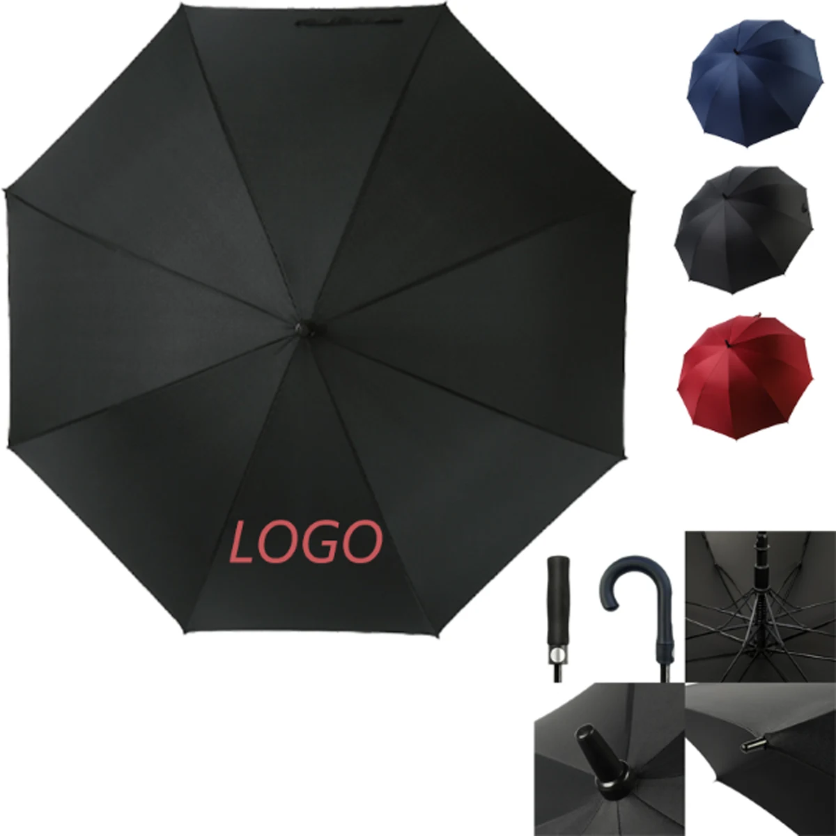 Premium Long-Handle Auto Logo Umbrella 1