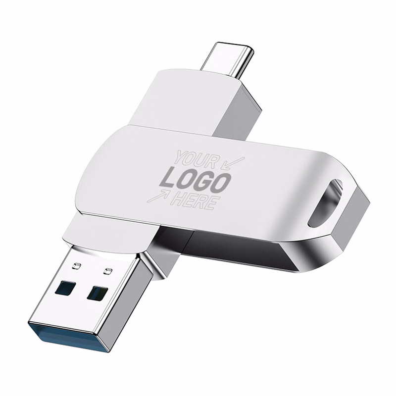 USB BiPort Type C Rotating Flash Drive