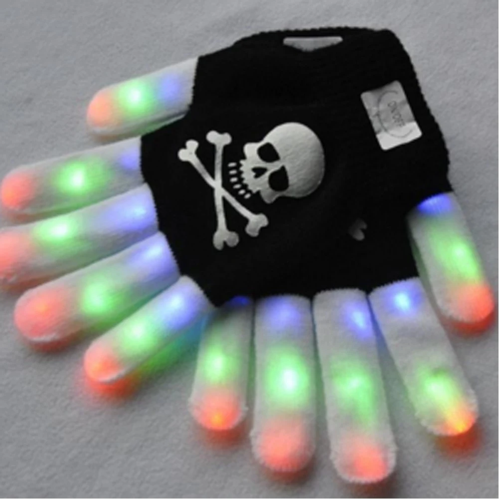 One Pair Led Skull Flash Gloves 1