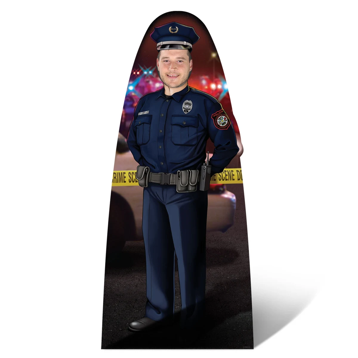 Custom Adult Size Male Police Officer Photo Prop 74" h x 33-1/2" w 1