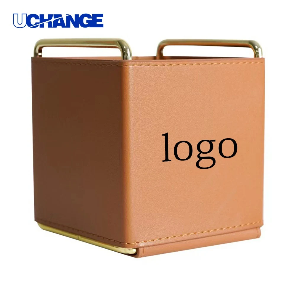Leather Pen Holder Desktop Storage Box 1