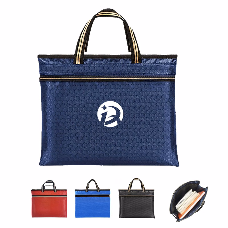 Document Bag with Handles and Zipper Pocket