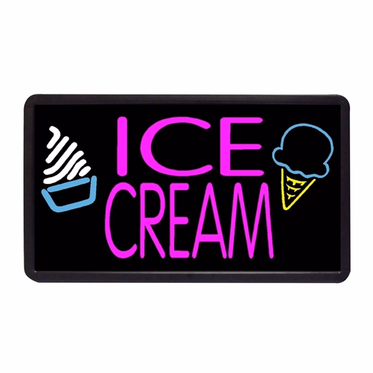 Ice Cream 13" x 24" Simulated Neon Sign