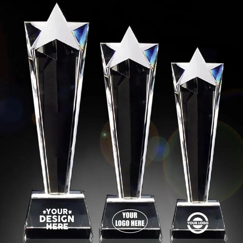 Pentagram Shaped Crystal Award Trophy 1