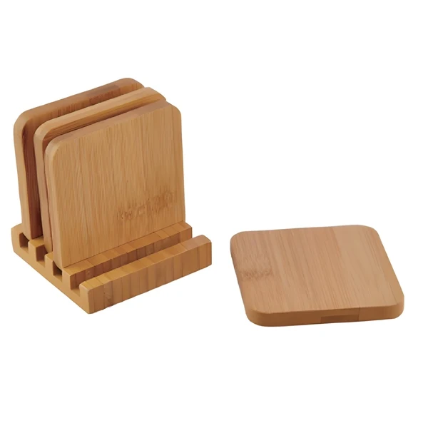 4pcs Bamboo Coaster Set 1