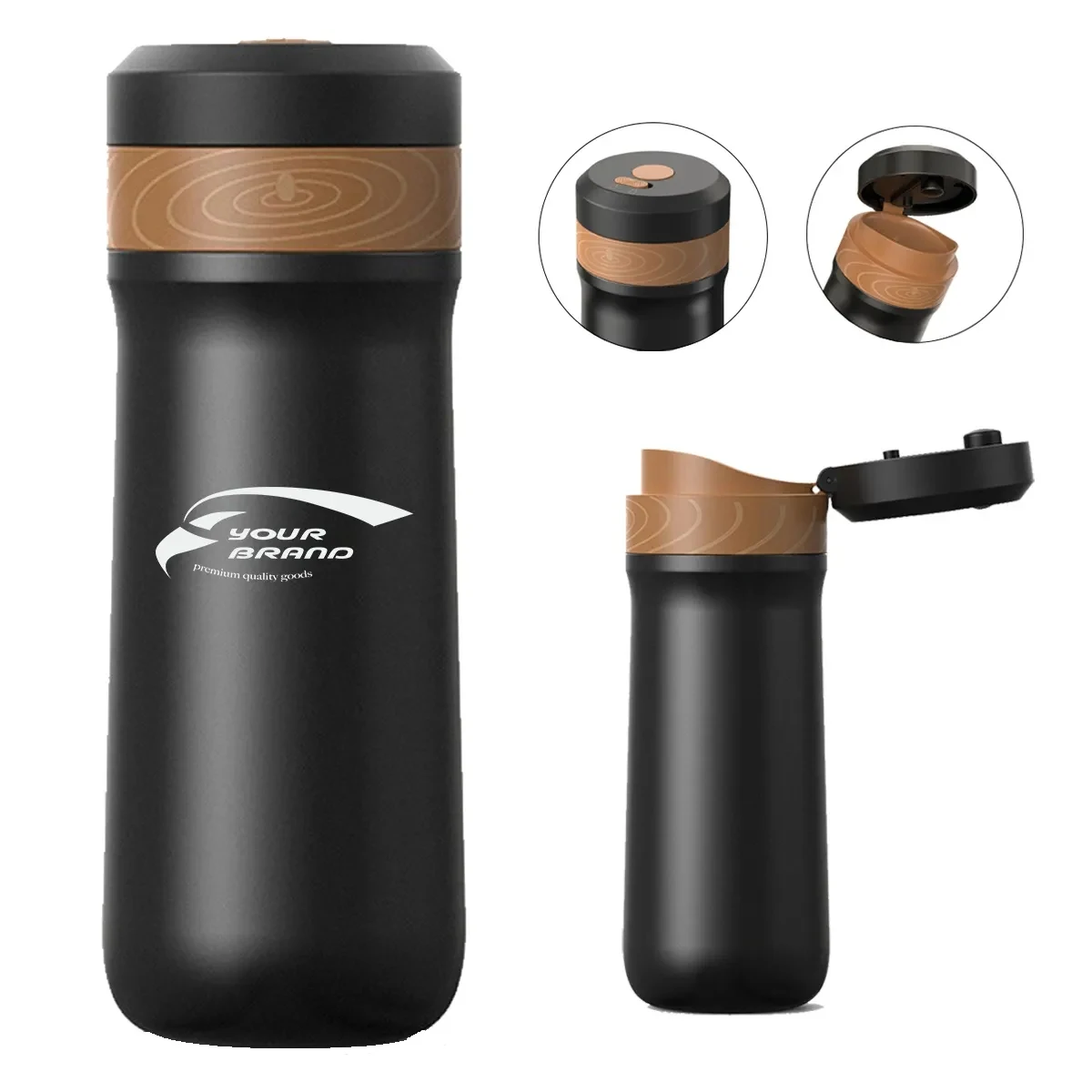 Portable French Press Car-Go Coffee Maker Insulated Bottle 1
