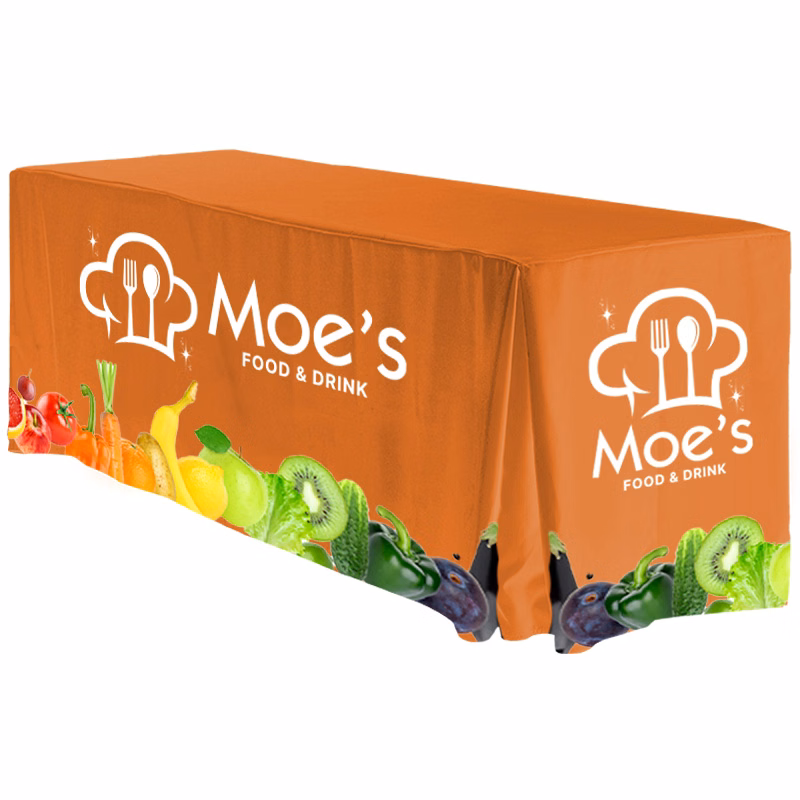 6' Overall, Pleated Corner Dye Sublimation Custom ColorImprint Table Cover