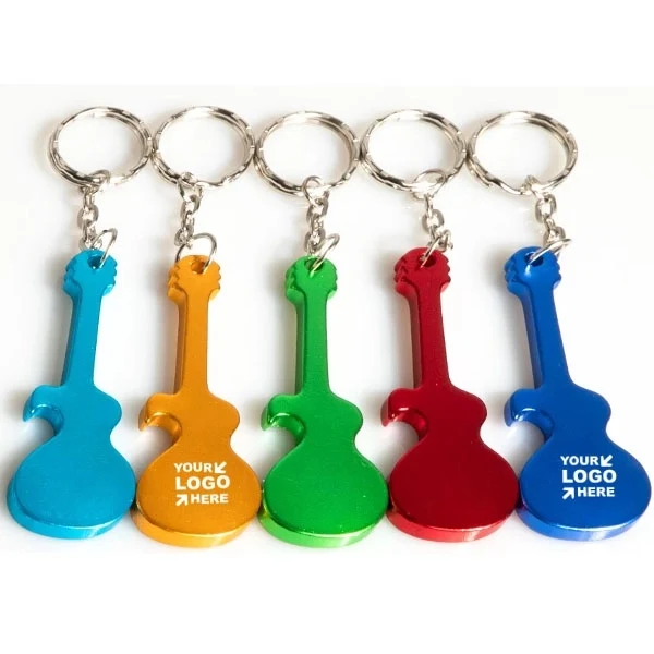 Guitar Shape Beer Bottle Opener Keychain 1