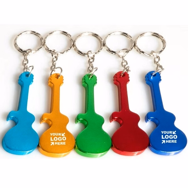 Guitar Shape Beer Bottle Opener Keychain