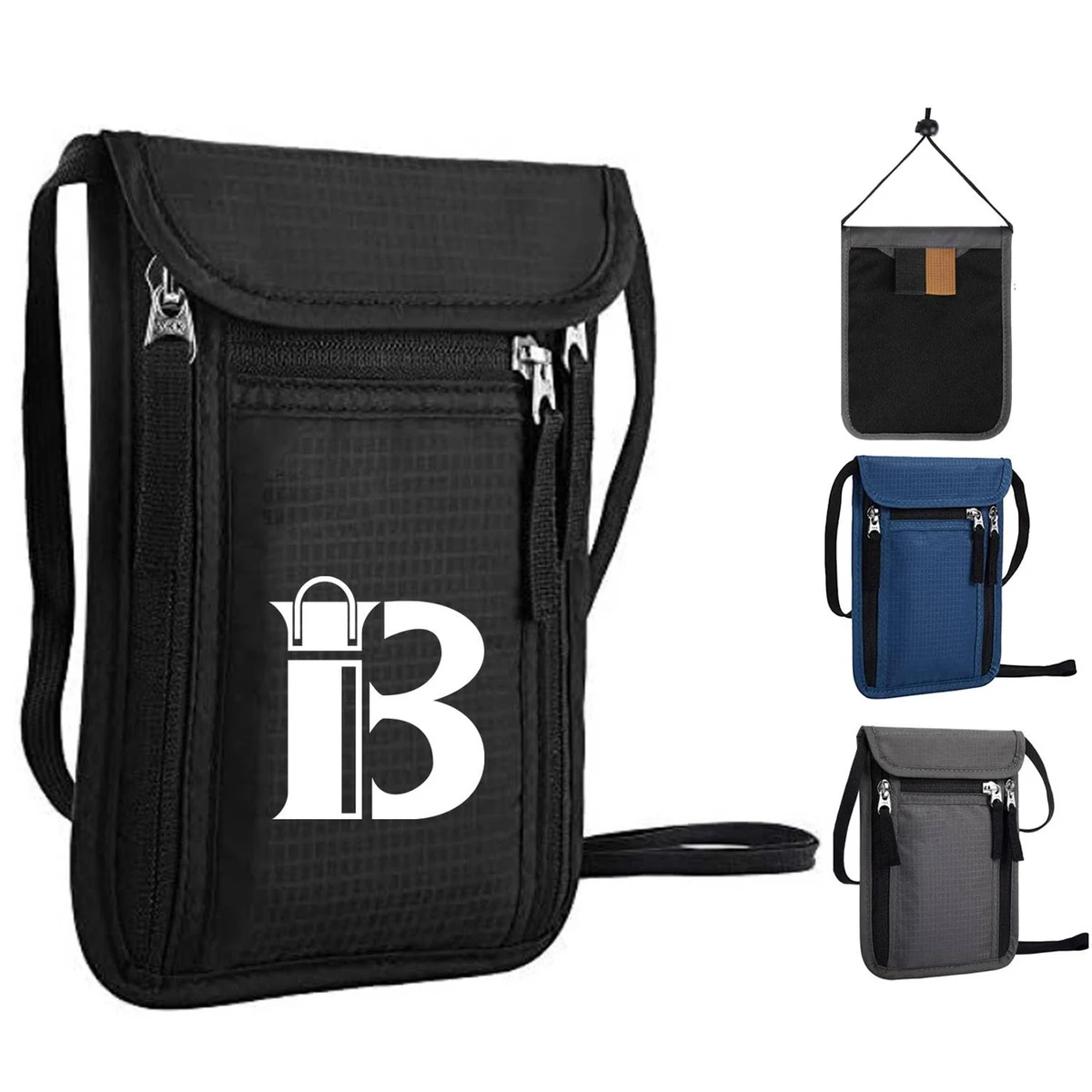 Travel Canvas Neck Wallet w/ RFID Blocking Passport Holder 1