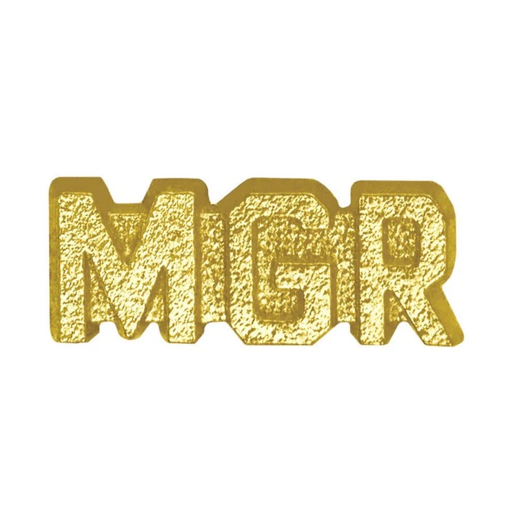 Manager Bright Gold Chenille Lapel Pin 1