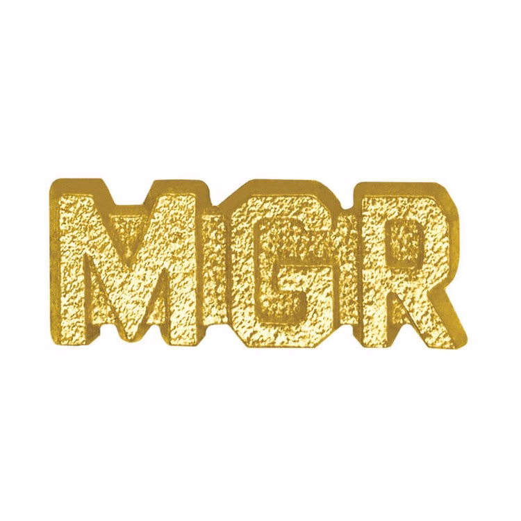 Manager Bright Gold Chenille Lapel Pin