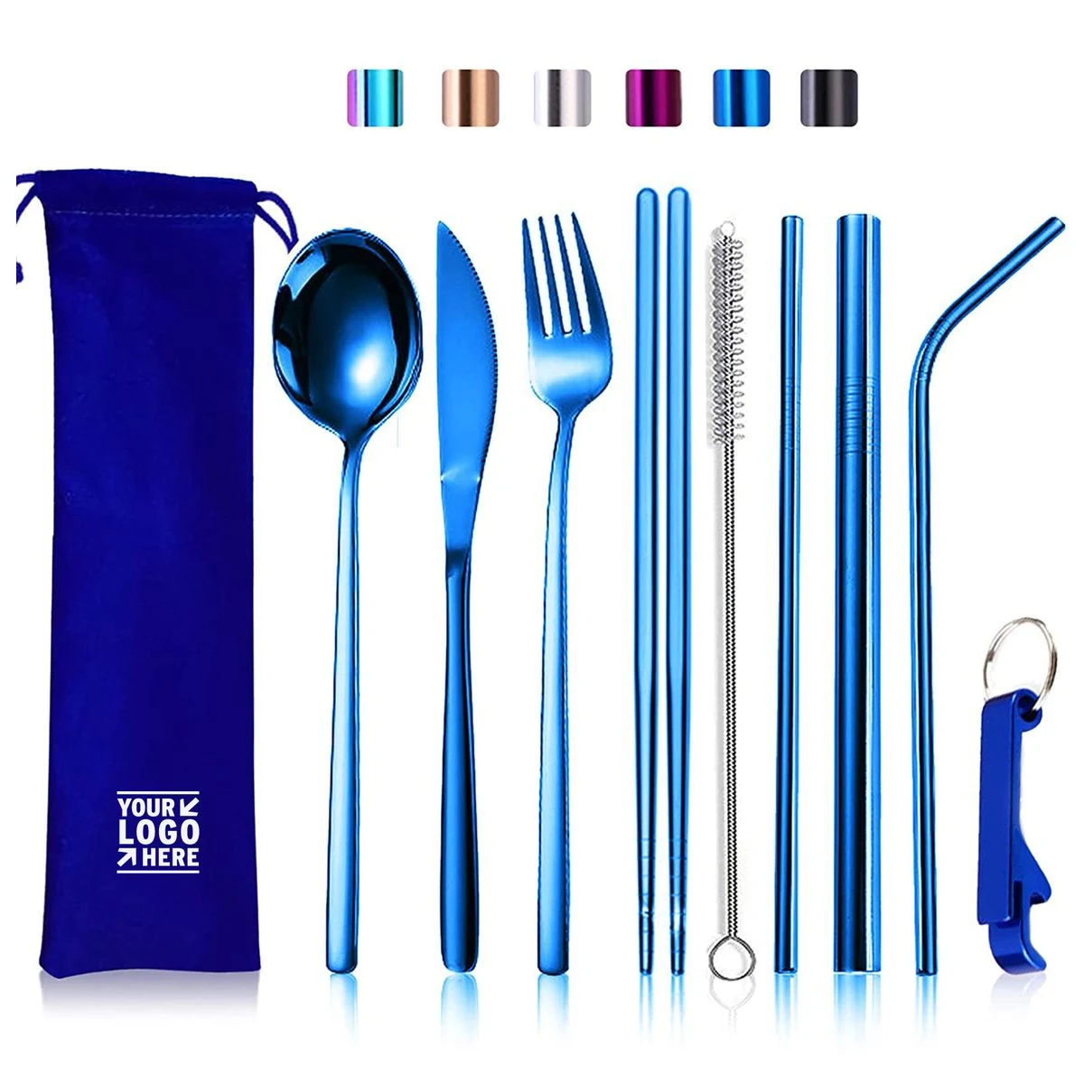 10 Pieces Travel Silverware Set with Case 1