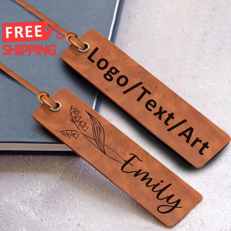 Birth Flower PU Leather Bookmark