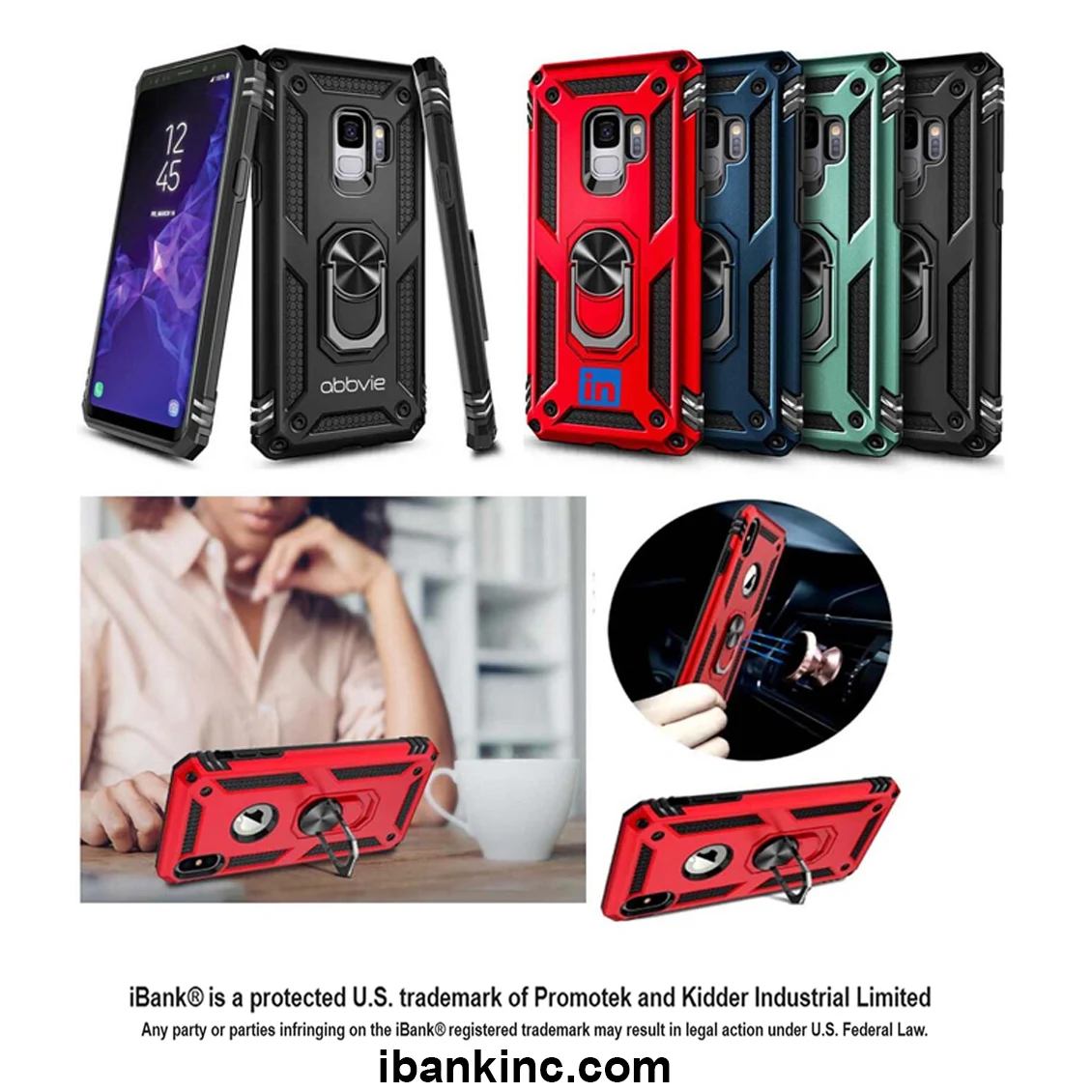 iBank ® Metal Ring Holder Kickstand Case compatible with iPhone 17/17 Pro/17 Pro Max. Free Shipping 1