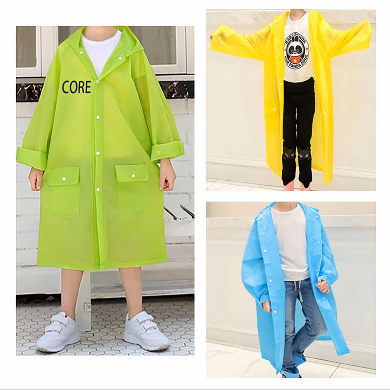 Eva Waterproof Raincoat With Hood For Kids