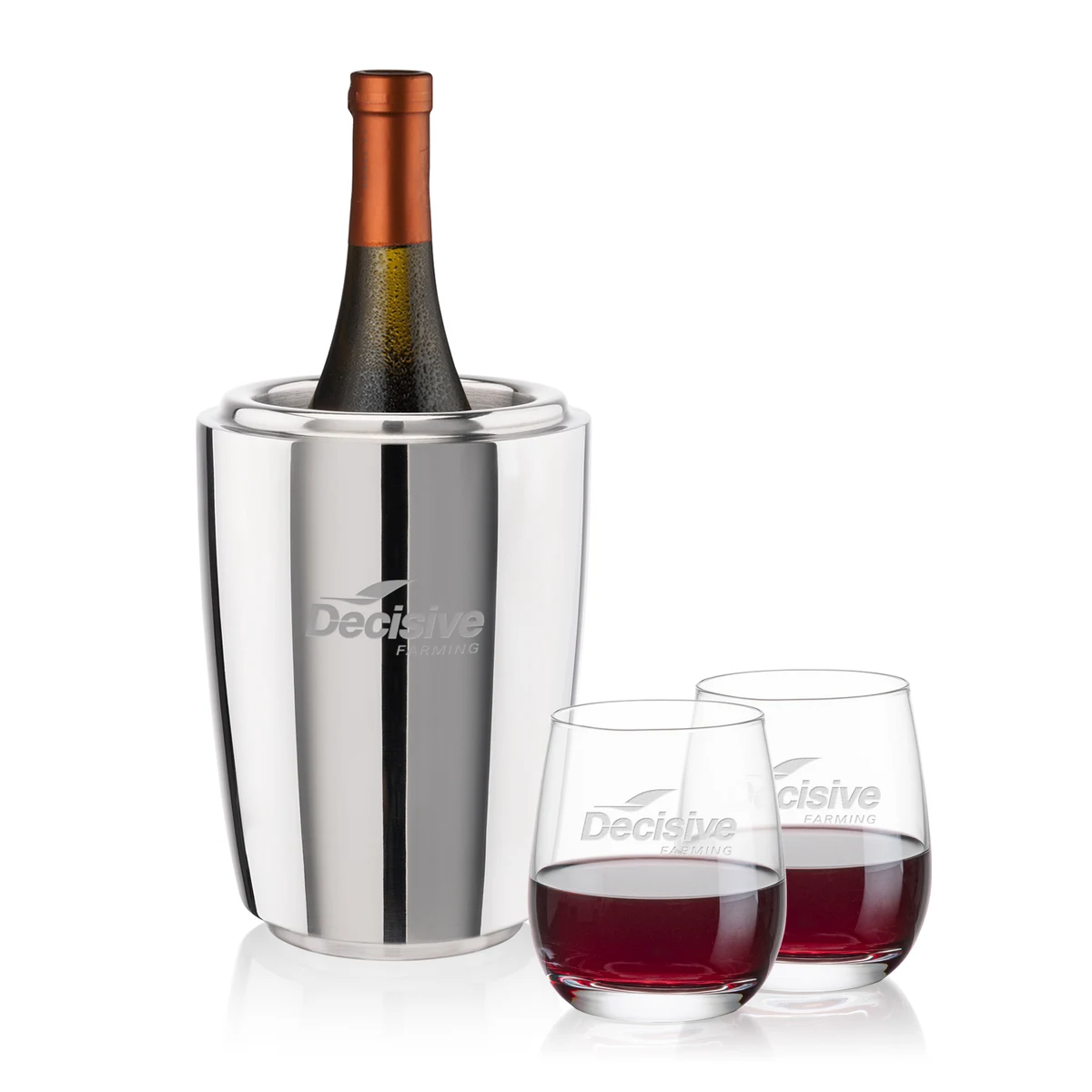 Pescara Wine Cooler & Salem Stemless Wine Set 1