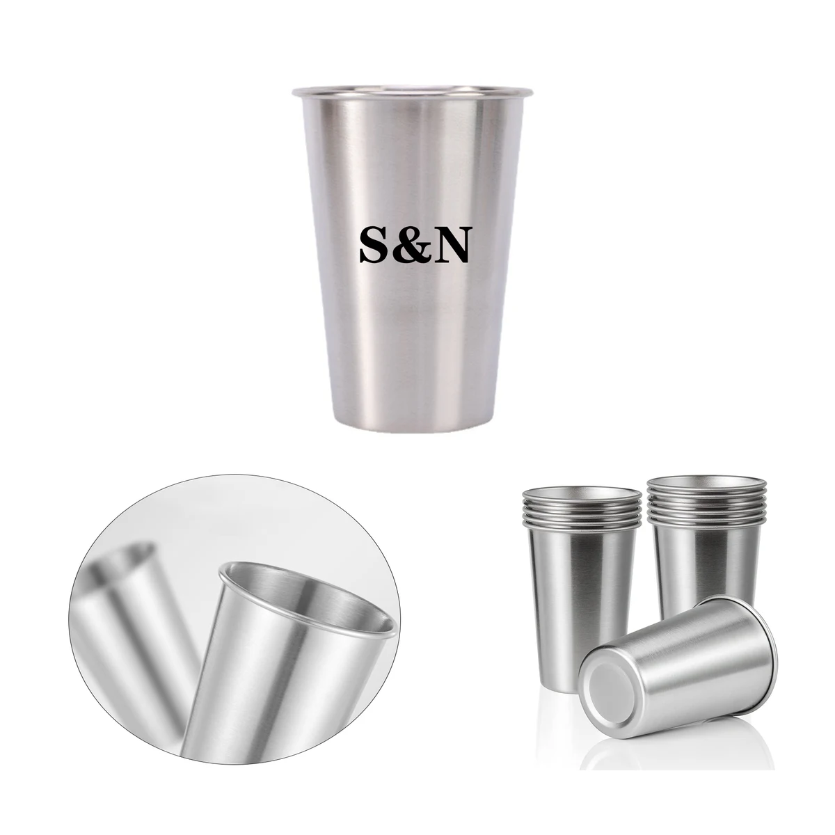 16 oz Stainless Steel Water Cup 1
