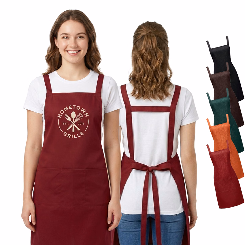 12 oz Woven knitted Kitchen Apron w/ Back support & 2 pocket