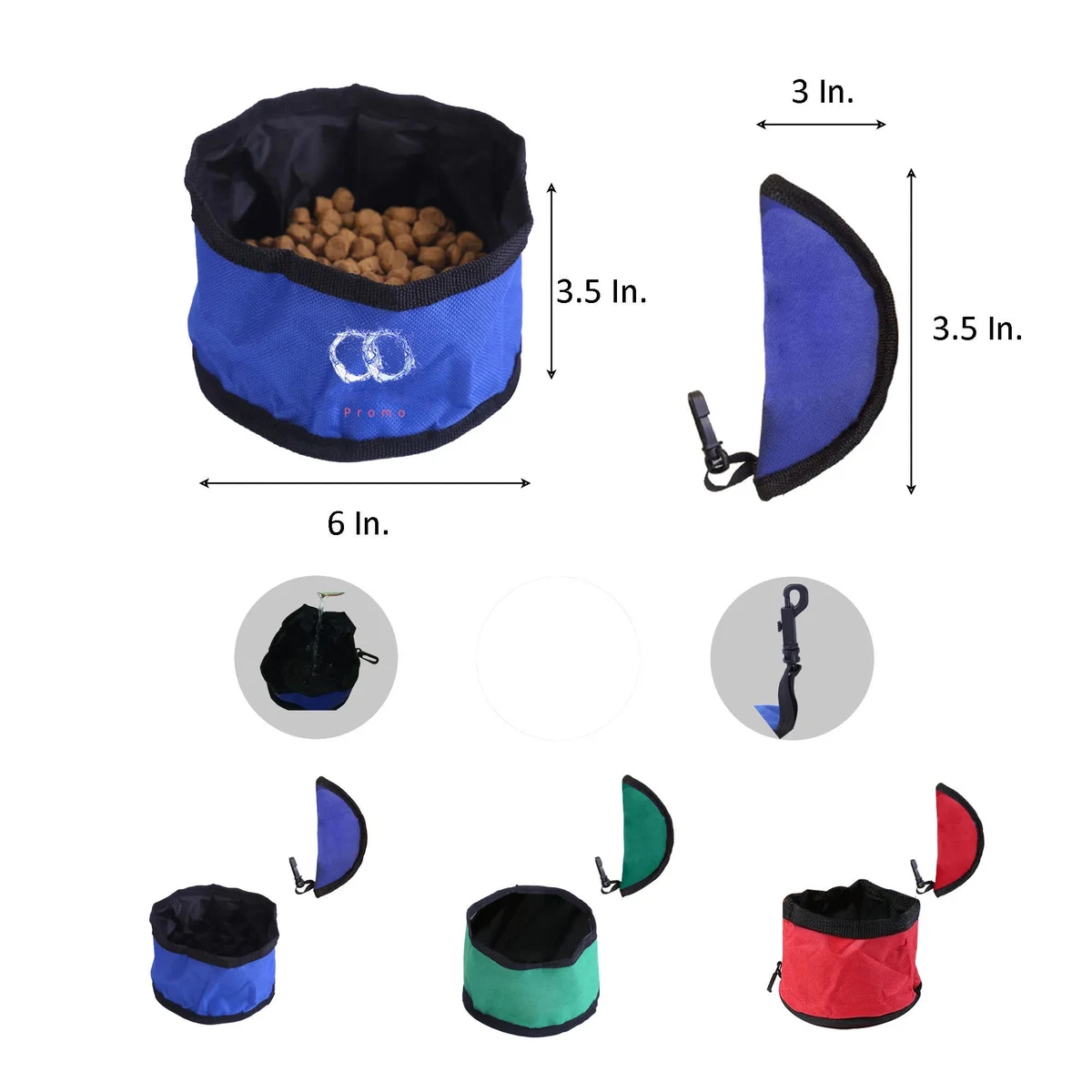 Full Color Oxford Dog Bowl 6"L x 3.5"W MOQ 50 1