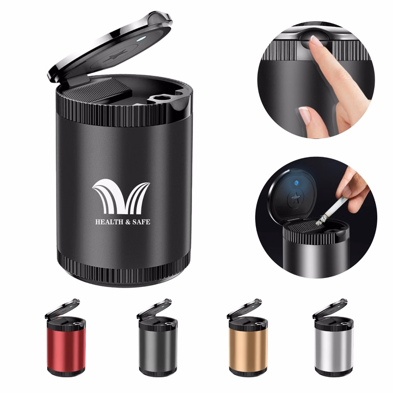 One-Button Open Lid Lighted Car Ashtray