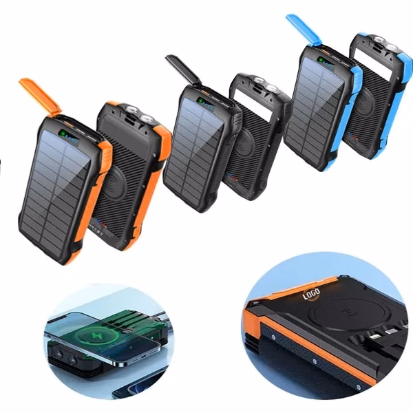 Solar Power Bank with Wireless Charging Charger