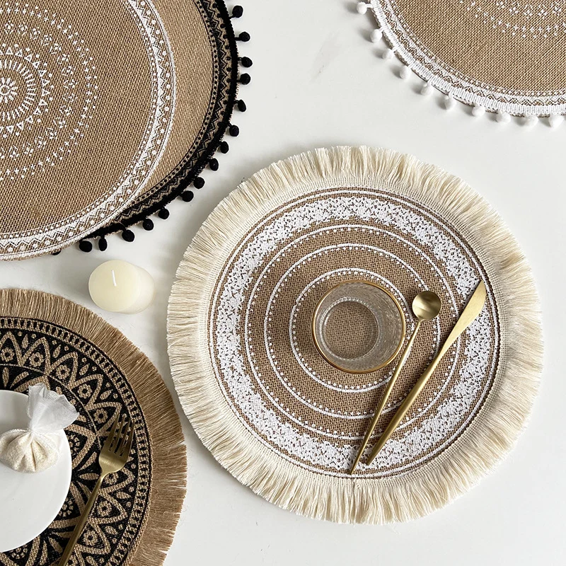 Cotton and linen woven coasters 1