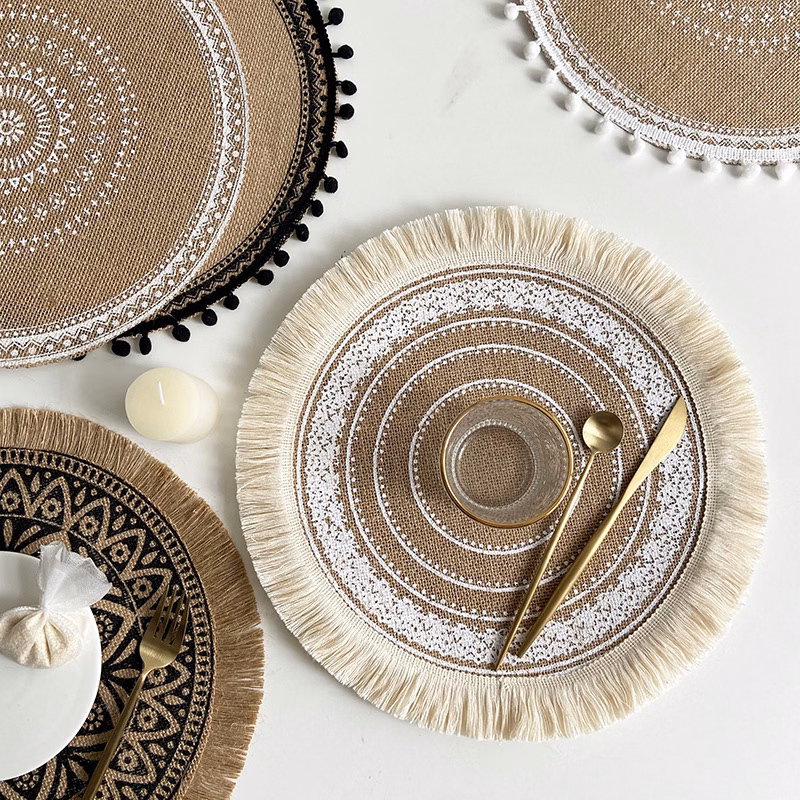 Cotton and linen woven coasters