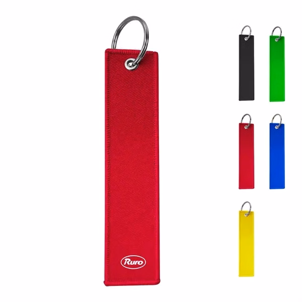 Custom Embroidered Polyester Key Tag — Airline & Travel Identifier