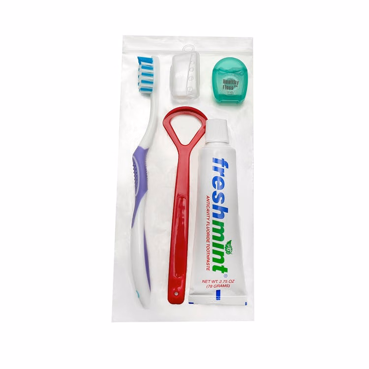 Classic Dental Kits - 6 Pieces Assorted Adult Zipper Bag