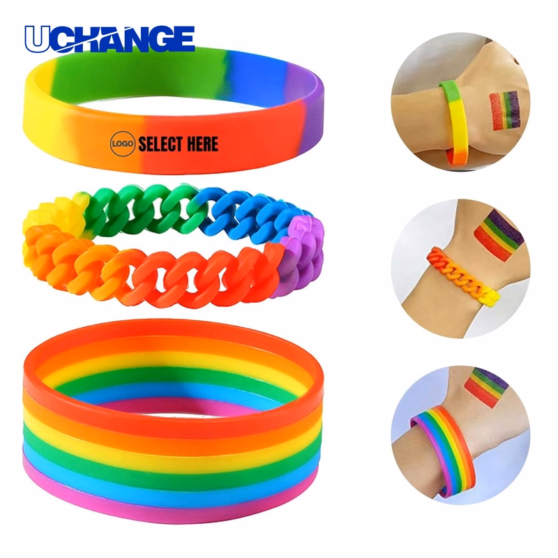 Rainbow Silicone Pride Wristband