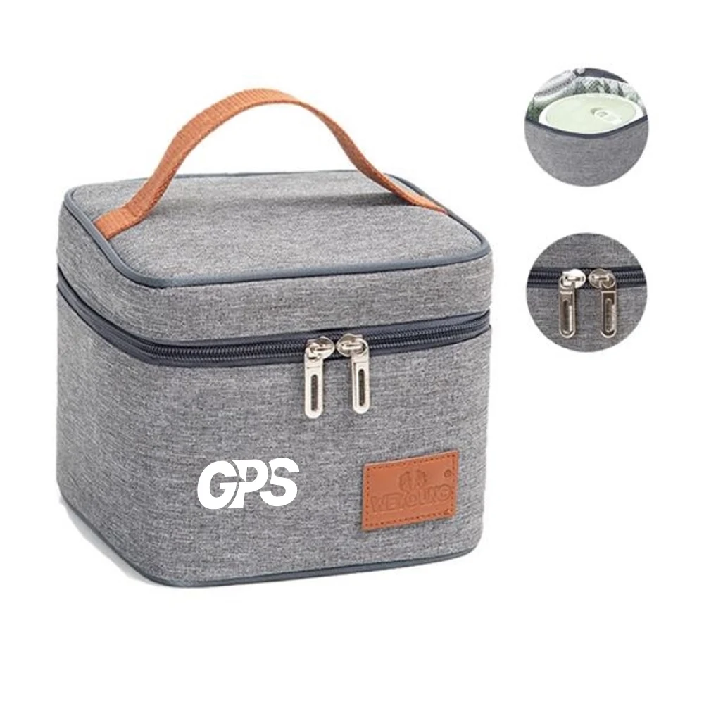 Insulated Lunch Box for Office Picnic Hiking Beach, custom lunch bag with logo imprint 1