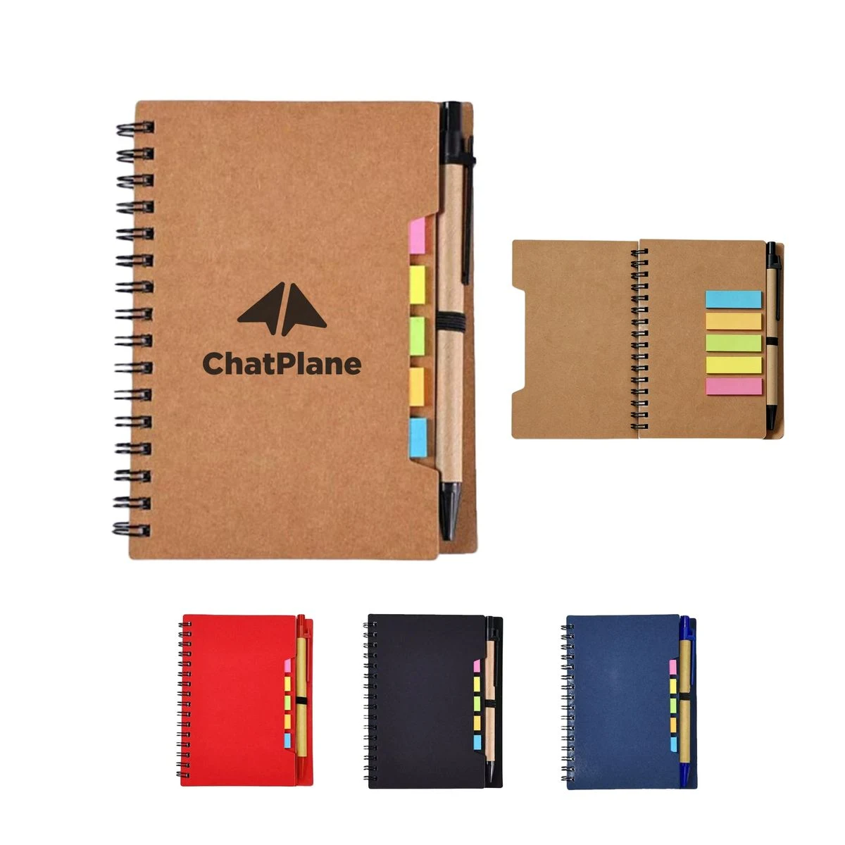 Spiral Notebook with Sticky Flags & Pen 1